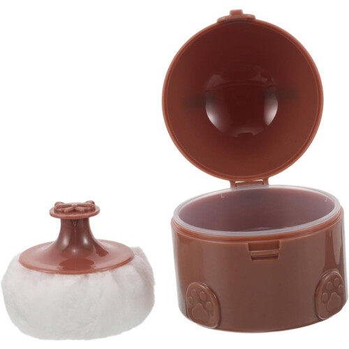 Portable Powder Puff Organizer with Soft Makeup Puff Multipurpose Plastic Container