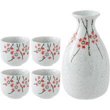 Coupe à saké japonaise en céramique, style rétro traditionnel, facile à ranger, pour une dégustation agréable à la maison.