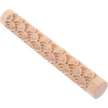 Houten kleiroller met comfortabele grip voor doe-het-zelf knutselprojecten, pottenbakken, reliëf en textuur.