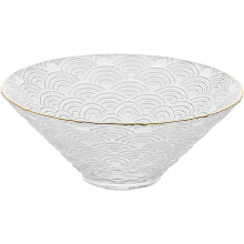 Goldene japanische Ramen-Schale aus Glas mit verdickter Oberfläche und rutschfestem Boden