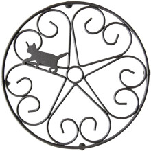 Schwarze Katzen-Topfuntersetzer aus Eisen, hitzebeständig, verbrühungssicher, schicker Tischschutz, Platzdeckchen
