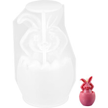 Stampo in silicone a forma di coniglietto pasquale per candele e lavori in resina, facile da sformare, design resistente.