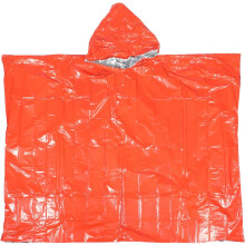Notfall-Regencape in Orange für Erwachsene mit reflektierenden Streifen