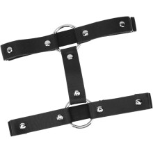 Punk-Style Oberschenkelring-Strumpfhalter, zweireihig, Lederaccessoire