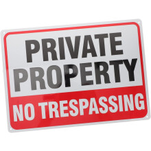 Zutritt verboten – Aluminium-Warnschild „Privatgrundstück“ (Außenbereich)