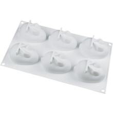 Moule à gâteau lapin en silicone blanc pour pâtisserie maison, indéformable et incassable.