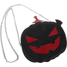 Halloween-Kürbis-Umhängetasche, leichte PU-Tasche mit Kettenriemen