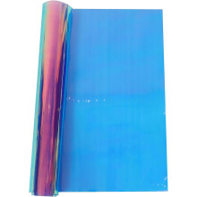 Regenbogenfarbene PVC-Folie, Stoffbogen 50 x 95 cm, schillerndes Dekorationsmaterial