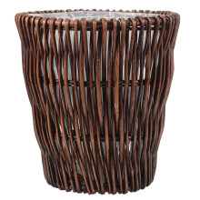 Corbeille à papier tressée, panier à papier tressé, poubelle en rotin et plastique de style champêtre, résistante à l'usure et pratique