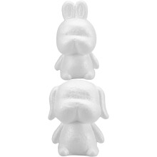 2-teiliges Schaumstoff-Bastelformen-Set – 14 cm Welpenmodell und 17 cm Kaninchenmodell