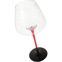 710 ml Kristallweingläser, roter Stiel, elegante Verarbeitung, hohe Stiele, verschleißfest, vielseitig einsetzbar