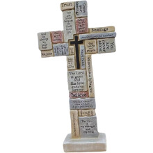 Dekoratives Kreuz aus Kunstharz, Schreibtischkreuz, zartes Kunstharzmaterial