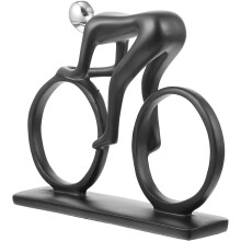 Abstrakte Fahrradstatue aus Kunstharz mit männlichem Radfahrermotiv