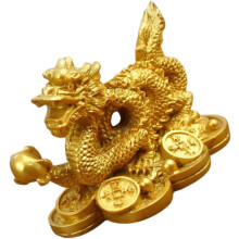 Drachenornament aus Kunstharz, klassische Feng-Shui-Statue, realistisches Design und Verarbeitung, künstlerische Skulptur