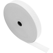 Bande élastique tressée blanche de 20 m et 2,5 cm de large, en maille, haute élasticité.