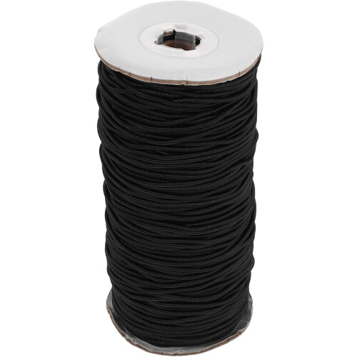 2 mm svart rund elastisk snor til sying – 100 meter elastisk taustropp