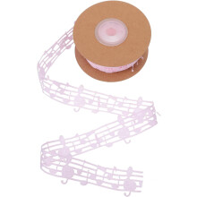 Hohles Musiknotenband, durchbrochenes Musiknotenband aus Stoff zum Verpacken von Geschenken, Schleifenbasteln und für Näharbeiten