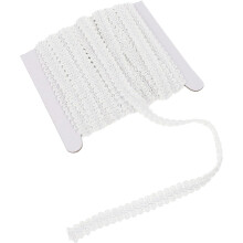 1 rull hvit polyester bølgeblonder DIY gardinkant for sying og dekorasjon