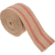 Rot gestreiftes Jute-Gurtband 9 cm x 10 m für die Reparatur von Gartenstühlen und DIY-Bastelarbeiten