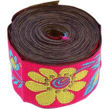 Nastro jacquard con fiori, passamaneria ricamata, accessori per abbigliamento, forniture per artigianato e ricamo