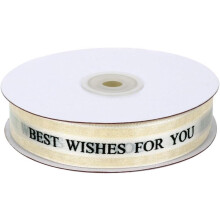 Nastro di seta avorio da 5 cm x 45 m per confezioni di torte, bouquet fai da te e decorazioni.