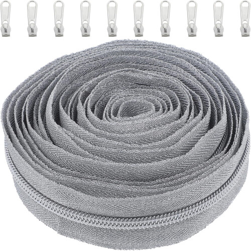 Multi-Function Separating Nylon Zipper Set with Pullers 5# White Silver Tailor Sewing Tools
