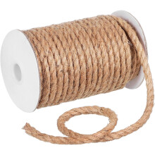 Eco-Friendly Jute Rope 8Mm Thick Twine 15M Roll for Crafts DIY, Garden Hanging