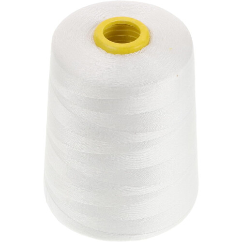 5000-yard hvit polyester symaskintrådspole 3-lags universal