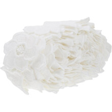 Cinta de encaje floral bordada para manualidades, apliques de costura, seda de leche blanca soluble en agua, para novias