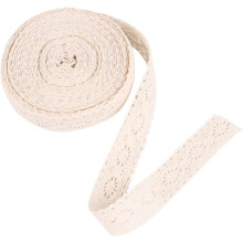 Cotton Lace Trim Ribbon for Sewing and Sofa Cushion Decoration, 10 Yards Roll