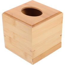 Quadratische Taschentuchbox aus Holz mit glatter, gratfreier Oberfläche, klassisch-modernes Design