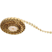 Sternenmuster-Band in Gold, 10 m Rolle, dekoratives Bastelband für Hochzeiten, Geburtstage, Babypartys, Geschenkverpackungen und Partydekorationen