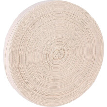 Reines Baumwollband, Fischgrätmuster, beige, 2,5 cm breit, 50 m lang, flexibel, farbecht, geeignet für Verpackung und Dekoration.