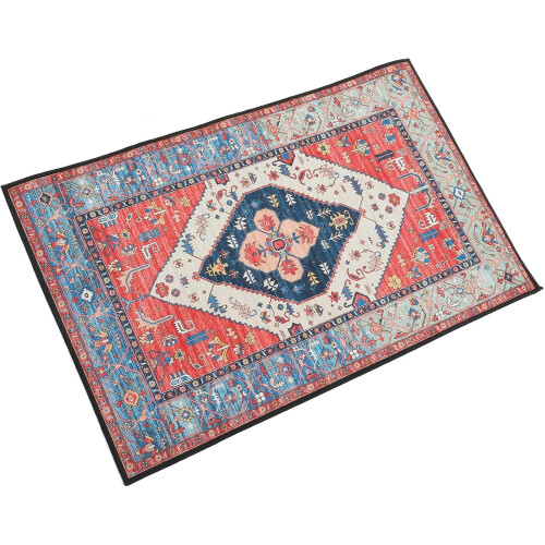 Boho-Teppich, 50 x 80 cm, aus waschbarem, geschmeidigem Polyester mit Boho-Muster