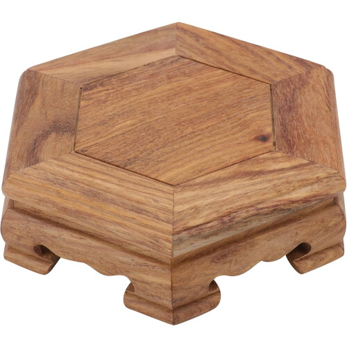 Socle de rangement pour objets d'art, présentoir hexagonal en bois, multifonctionnel