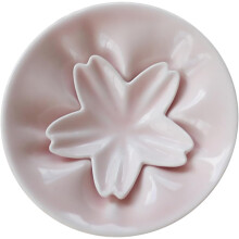 Assiette à épices en céramique à motif de fleurs de cerisier avec repose-baguettes, assiette à dessert rose multifonction