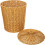 Rustic Waste Basket Cover Plastic Woven Laundry Basket for Bedroom Storage Multipurpose 1