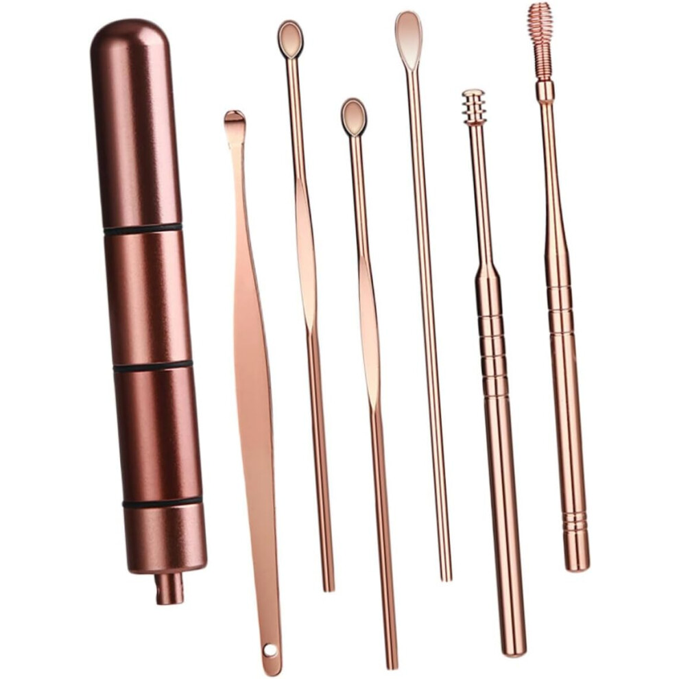 Hkhbjs 6Pcs Ear Spoon Kit Durable Ear Wax Picker With Storage Box For Home Use Easy To Clean Lightweight And Organized