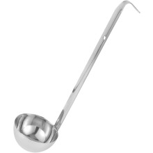 Louche en métal de 90 ml, en acier inoxydable, design ergonomique, surface lisse, réutilisable.