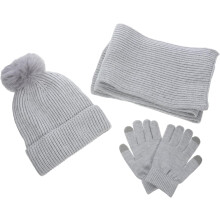 Touchscreen-Handschuhset, warme Wintermütze, Schal für Damen, Outdoor-Handschuhe für Mädchen, warme Winterkostüm-Set