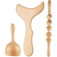 3-teiliges Massagestab-Set aus Holz – Massagegerät mit Holzrolle für den Haushalt