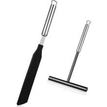 Sahneschaber, Pfannkuchenspatel, Backwerkzeug, Edelstahl, Nylon, lebensmittelecht, ergonomischer Griff