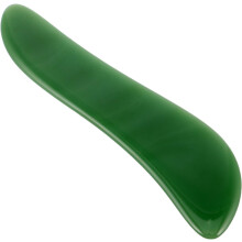 Gua Sha Gesichtsschaber aus tiefgrünem, S-förmigem Jadestein