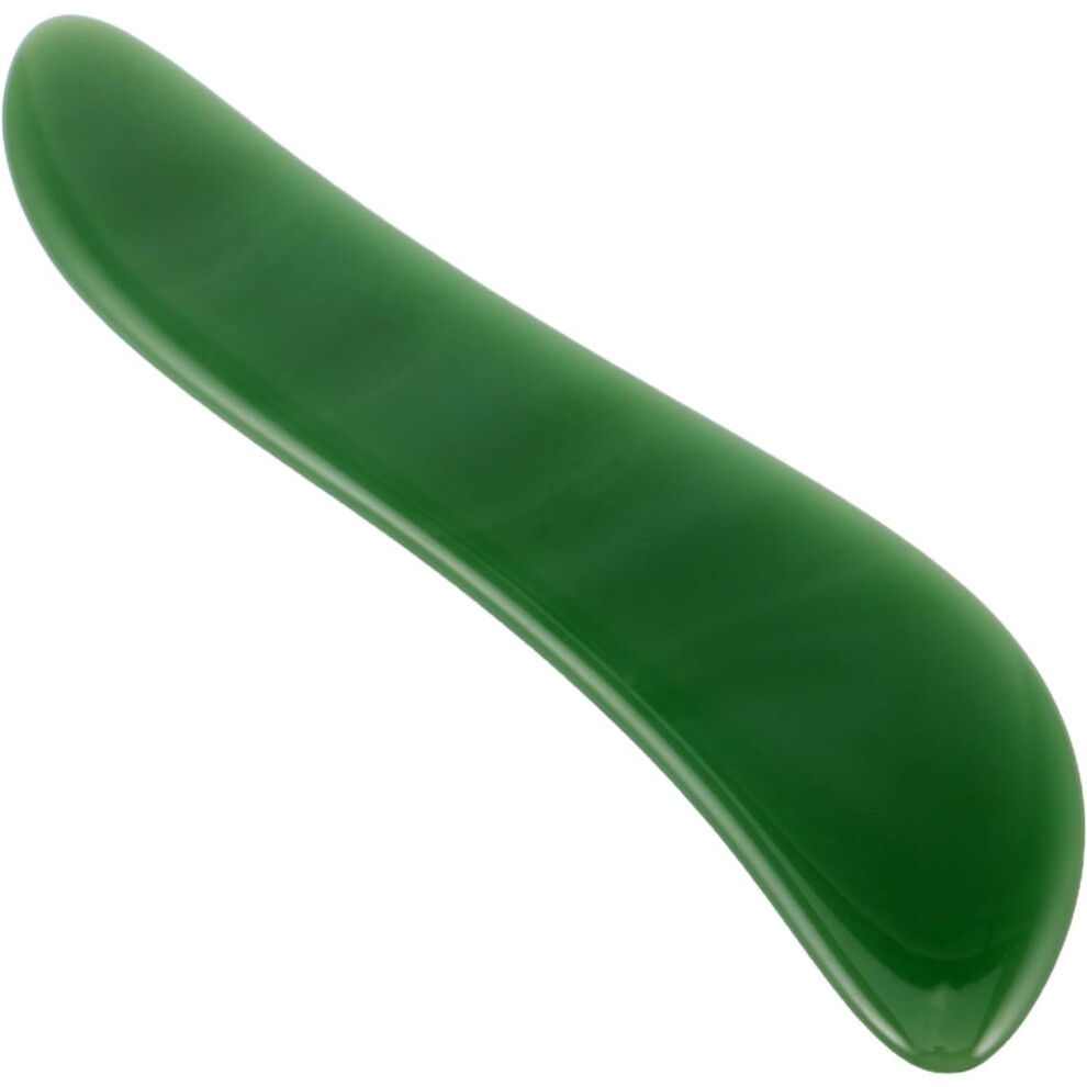 Hkhbjs Gua Sha Facial Scraping Tool Deep Emerald S-Shaped Jade Stone Face Scraper