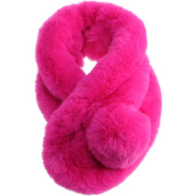 Écharpe en fausse fourrure pour femme, châle d'hiver douillet et chaud, accessoire élégant et tendance, couleur rose rouge.