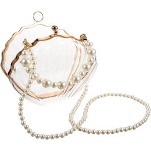 Perlenkette Tasche Damen Muschel Handtasche Strand Umhängetasche für Damen
