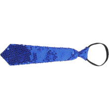 Glanzende blauwe stropdas met pailletten, geschikt als accessoire voor verkleedfeestjes, fotoprop, decoratie voor festivals en heren – One Size