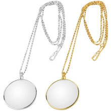 2 stuks metalen vergrootglas hangers met ketting, draagbaar leesvergrootglas
