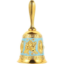Vintage-Handglocke aus Zinklegierung für Restaurant- und Barservice, elegante Tischglocke mit Rosendesign