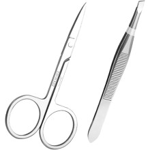 Augenbrauen-Trimmclip-Set aus Edelstahl, 8,9 x 4,5 cm, griffig für Wimpern- und Augenbrauenpflege